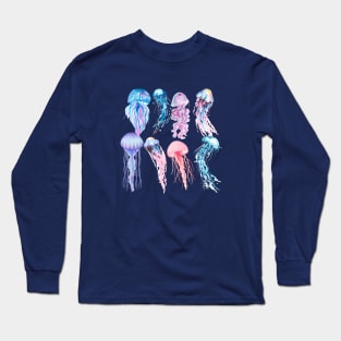 Iridescent Jellyfishes Long Sleeve T-Shirt